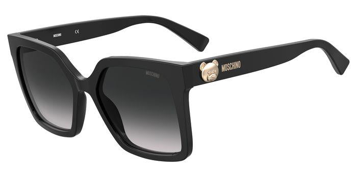 Moschino Donna Mos123/S 807/9O Occhiali Da Sole Acetato Nero Grigio Squadrata  Sfumato