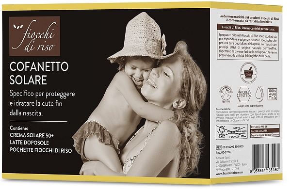 Fiocchi Di Riso Cofanetto Solare 1 Crema Solare 50+ 100 Ml + Latte Doposole 140 Ml