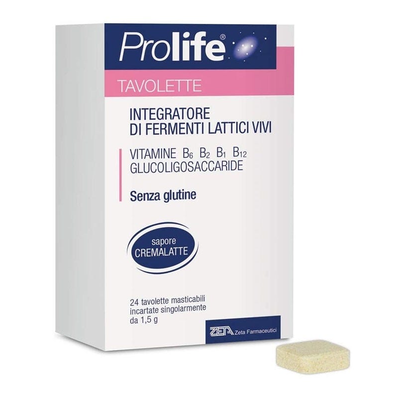 Prolife Tavolette Integratore Di Fermenti Lattici Vivi Bambini 24 Tavolette Masticabili