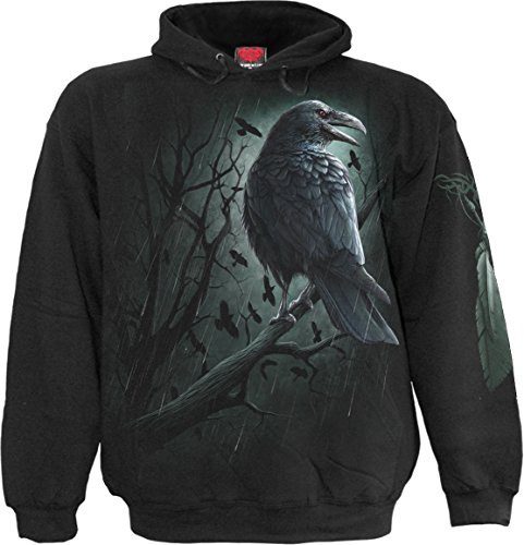 Spiral Shadow Raven Uomo Felpa Con Cappuccio Nero M 100% Cotone Regular