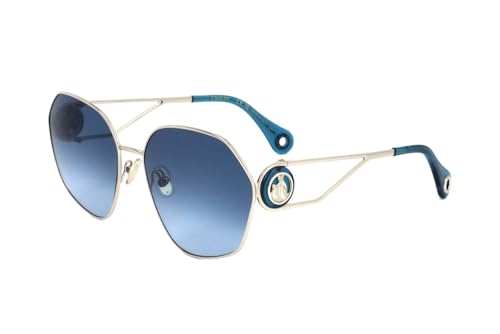 Lanvin Lnv127S Sunglasses, 721 Gold/Gradient Blue, 62 Unisex