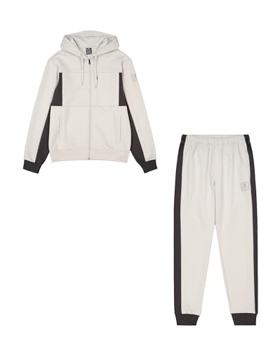 Champion Legacy C-Tech (220410) -Tcv Stretch Poly-Cotton Interlock Hooded Tuta Sportiva, Grigio Argento/Grigio Antracite (Svl/Pha), S Uomo