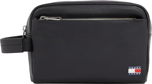 Tommy Hilfiger Tjm Heritage Leather Washbag Tg. One Size Bds - Black One Size