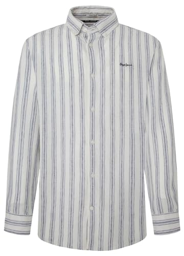 Pepe Jeans Prixton, Camicia Uomo, Bianco (White),S