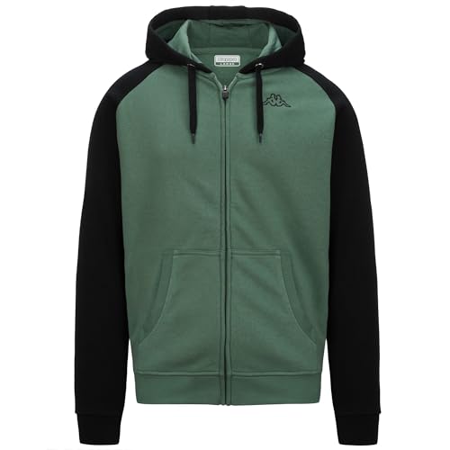 Kappa Logo Jack Slim - Fleece - Hoodie Full Zip - Uomo - Green Duck-Black