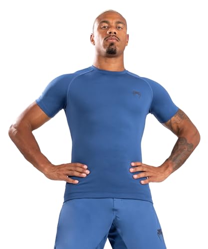 Venum Contender Rashguard À Manches Courtes T-Shirt, Blu, Xl Uomo