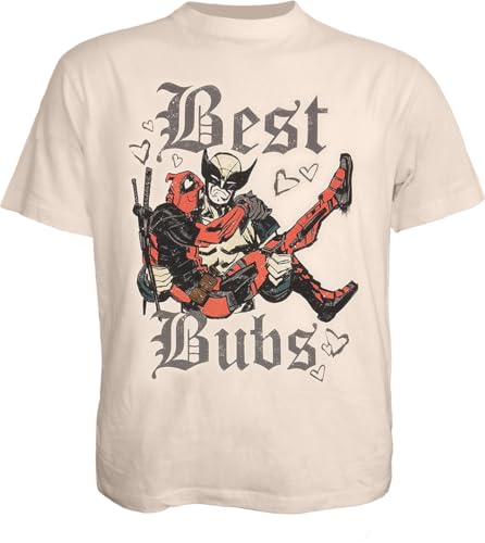 Deadpool Wolverine - Best Bubs Uomo T-Shirt Crema S 100% Cotone Regular