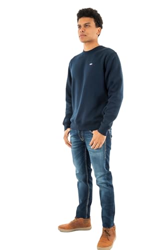 Tommy Jeans Tjm Reg S Flag Crew Dm0Dm20741, Felpa Pullover Uomo, Blue (Dark Night Navy), Xxl