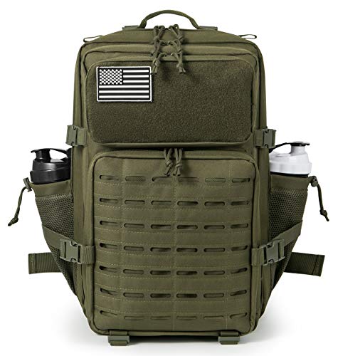Qt&Qy Zaini Militari Tattici Per Uomini Molle Daypack 3 Giorni 35/45L Capacità Lage Zaino Da Campeggio Per Escursioni Zaino Palestra Fitness Con Porta
