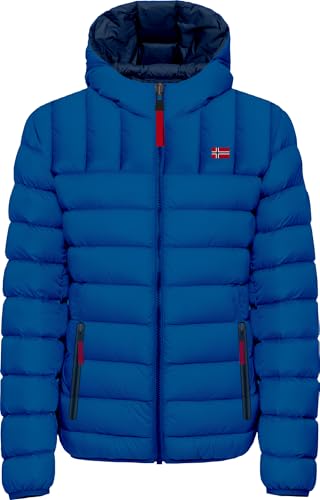 Norway Nautical School, Piumino Da Uomo, Giubbino Da Uomo, Giacca Uomo 100Gr, Con Cappuccio E Zip, Antivento, Traspirante, Leggera, Calda (It, Testo, 