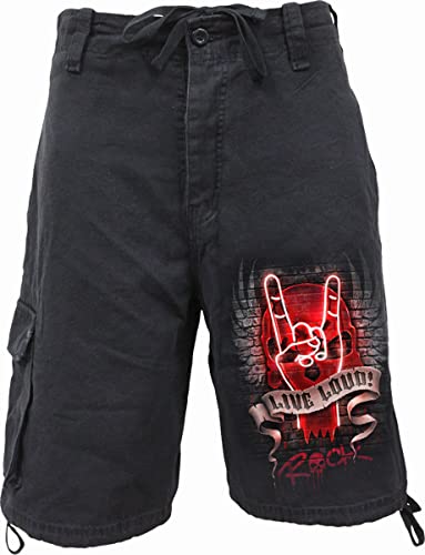 Spiral Live Loud Uomo Shorts Nero M 100% Cotone Vestibilità Abbondante