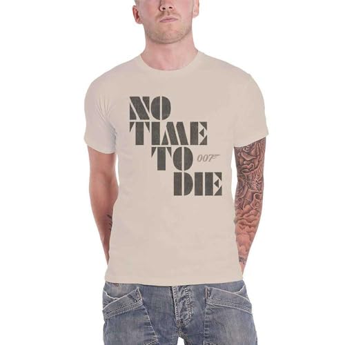 James Bond 007 T Shirt No Time To Die Movie Logo Nuovo Ufficiale Uomo Natural Size Xl