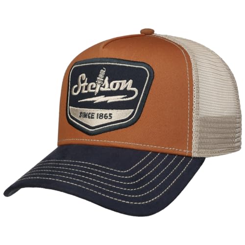 Stetson Cappellino Trucker Spark Plug Uomo - Cap Berretto Baseball Mesh Snapback, Con Visiera, Visiera Estate Primavera/Estate - Taglia Unica Blu Scur