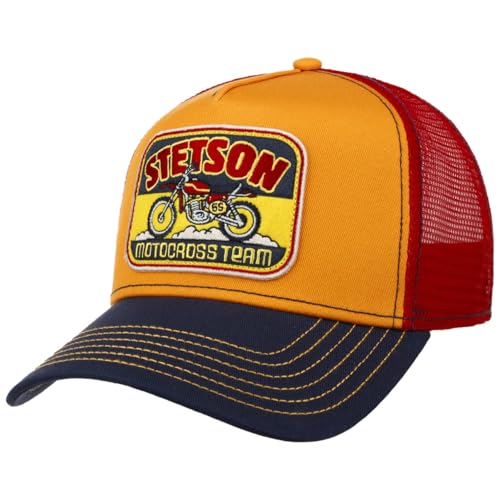 Stetson Cappellino Trucker Motorcross Team Uomo - Cap Berretto Baseball Mesh Snapback, Con Visiera, Visiera Estate Primavera/Estate - Taglia Unica Ros