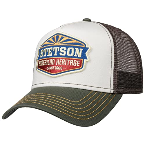 Stetson Cappellino New American Heritage Uomo - Trucker Cap Berretto Baseball Mesh Con Visiera, Snapback, Visiera Estate/Inverno Primavera Estate Autu