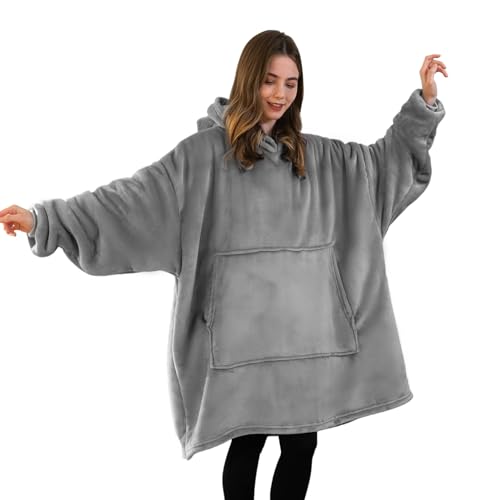 Good Nite Wearable Blanket Coperta Con Cappuccio Oversize Per Donne E Uomini Sherpa Coperte Per Adulti Soffice E Calda Coperta Con Cappuccio Con Tasch