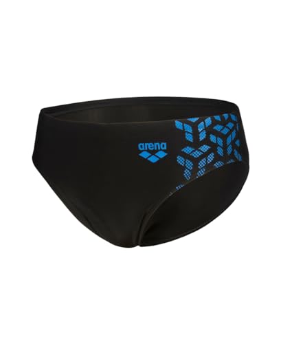 Arena Boy'S Kikko V Swim Briefs Graphic, Black-Blue China, 6 Anni