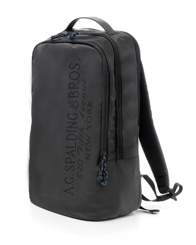A.G. Spalding&Bros. Zaino Rounder Rubber Backpack 309381 Da Viaggio Uomo Nylon Nero