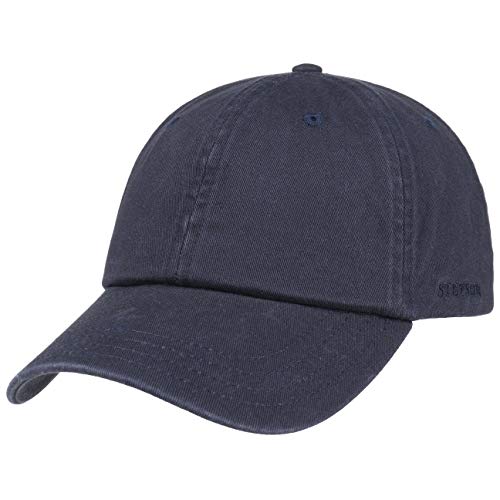 Stetson Cappellino Rector Donna/Uomo - Protezione Uv Estivo Fibbia In Metallo, Con Visiera Estate/Inverno - Taglia Unica Blu Scuro