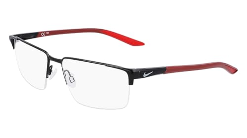 Nike Optical Sunglasses, 006 Satin Black/Matte Team Red, 55 Unisex