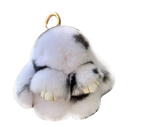 Menocetri Morbido Fluffy Coniglio Portachiavi Carino Peluche Coniglietto Portachiavi Anelli Faux Pelliccia Portachiavi Pompom Portachiavi Decorazione