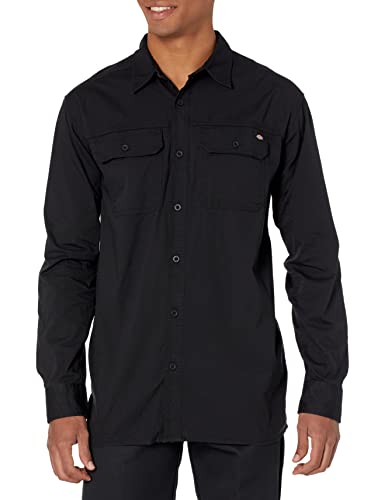 Dickies Camicia A Maniche Lunghe Da Uomo Flex Ripstop Button-Down, Nero, M