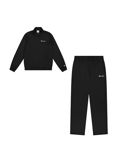Champion Legacy Script Shop (220362) -Special Polywarpknit Semi-Dull High-Neck Tuta Sportiva, Nero, S Uomo