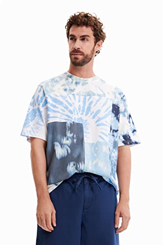 Desigual Ts_Jesus 5066 Cielo Blu Maglietta, M Uomo