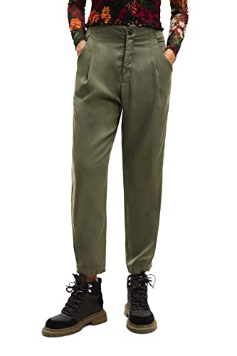 Desigual Pant_Solid, 4092 Kaki Pantaloni Casual, Green, Xs Da Donna