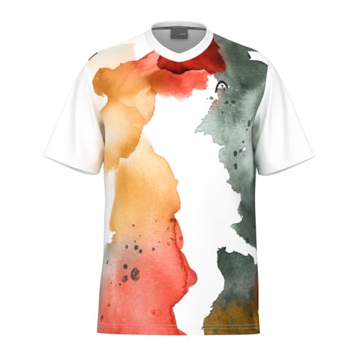 Head Topspin-Maglietta Da Uomo Tennis, Print Vision/Orange Alert, M