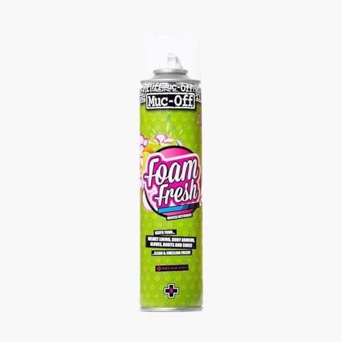 Muc-Off Foam Fresh, 400 Ml - Detergente Schiumogeno Istantaneo Con Aroma Citric Burst - Detergente Elimina Odori Per Pulizia Caschi Moto, Imbottiture,