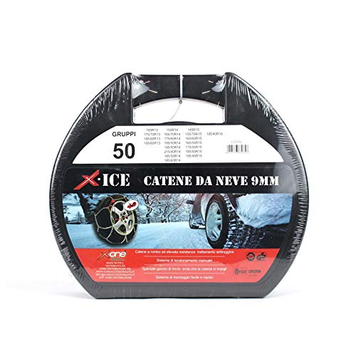 Catene Da Neve Catena Per Auto 9Mm Omologata Tuv Certificazione Europea (Gruppo50)65-13 175/70-13 185/65-13 195/60-13 155-14 165/70-14 175/65-14 195/5