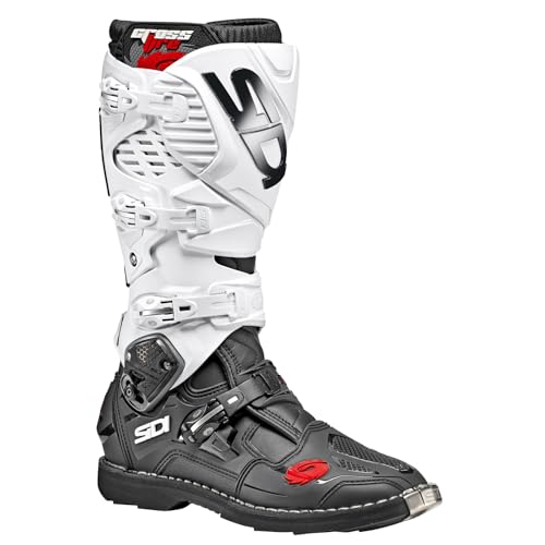 Sidi Crossfire 17 - Stivali Da Moto Unisex , Multicolore (Nero / Bianco ), 46 Eu