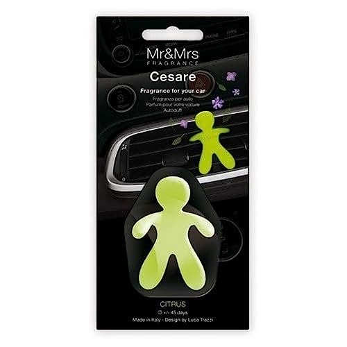 Mr & Mrs Fragrance Deodorante Per Auto Cesare Citrus, Eva, Verde, 6X4X8 Cm, 1 Unità