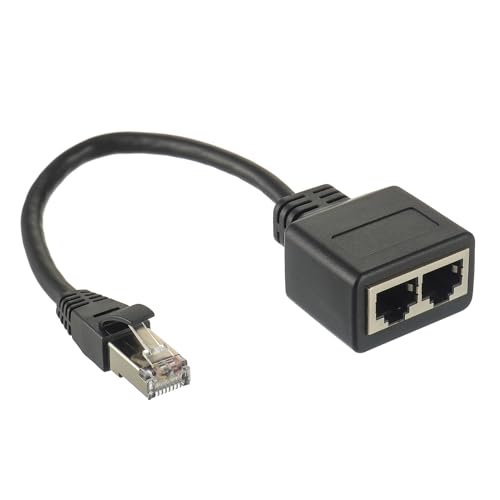 Huarew Rj45 Divisore Adattatore Ethernet 1 Maschio A 2 Femmine Cavo Compatibile Con Cat5, Cat5E, Cat6, Cat7