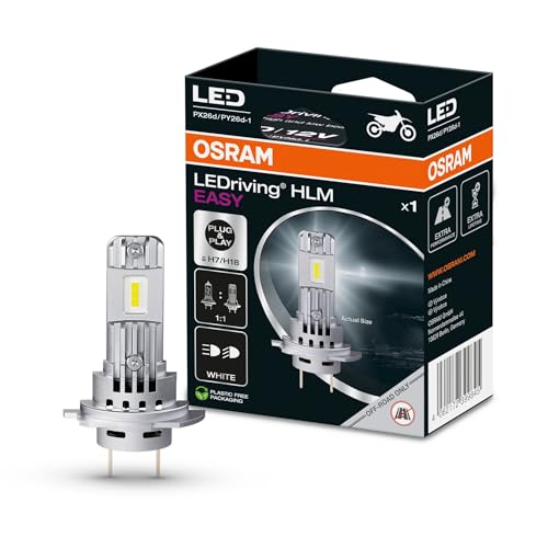Osram Ledriving Hlm Easy ≜ H7/H18, Lampada Per Fari A Led Per Moto, Bianco Freddo 6500K, Lampada Abbagliante E Anabbagliante Retrofit A Led, Solo Per