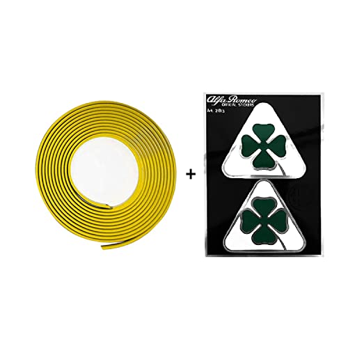 Profilo Giallo Adesivo Full + Quadrifoglio Verde Per Alfa Mito