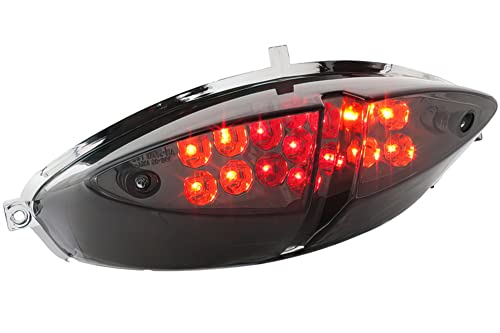 Fanale Posteriore Str8 Black Line Led, Incl. Funzione Di Indicatore Di Direzione Per Peugeot Speedfight 2, Con Marchio Di Controllo