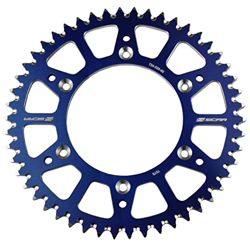 Scar Corona Ergal Compatibile Con Yamaha Yz Yzf Wrf Yzfx 125 250 450 99-23, Blu - 49 Denti