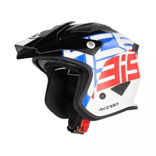 Acerbis Casco Jet Aria Graphic Bianco/Blu/Rosso L