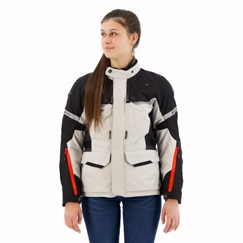 Rev'It Revit Outback 4 H2O Giacca Tessile Moto Da Donna (Silver/Black,36)
