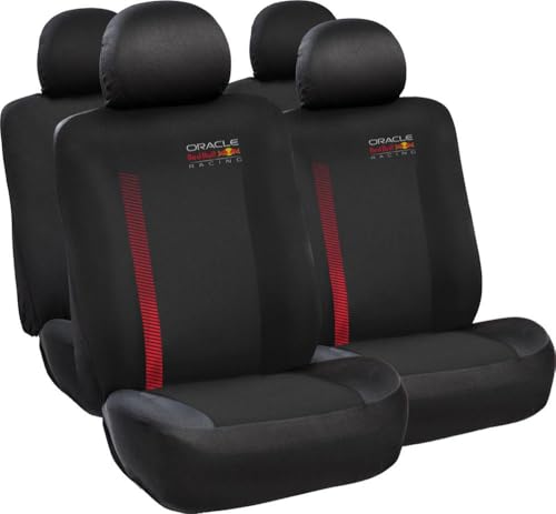 Red Bull Set Coprisedile 10 Pz Powerbar Nero/Rosso Per Auto, Confortevole, Resistente, Facile E Veloce Da Installare