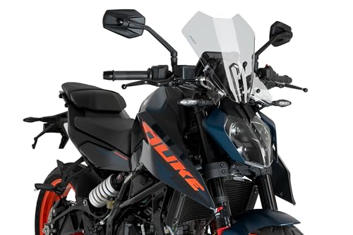 Puig 21998W Cupolino New Generation Touring– Protezione Aerodinamica E Design Sportivo Per Ktm 125 Duke E Ktm 390 Duke 2024-2025, Trasparente