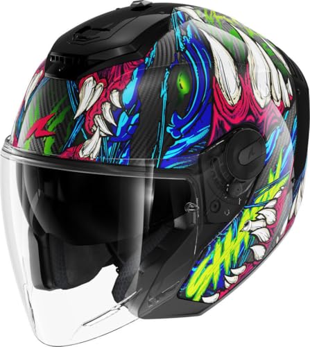Shark, Casco Moto Jet Rs Jet Carbon Shaytan Black Green Violet Kgv, S