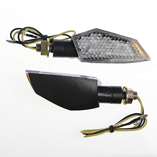 A Pair Motorcycle Indicators Pro Universale Per Motore, Bici, Scooter Led Clear Lens Black