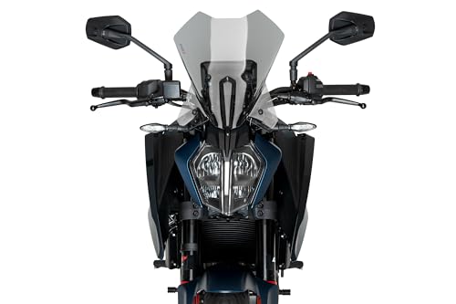Puig 21998H Cupolino New Generation Touring– Protezione Aerodinamica E Design Sportivo Per Ktm 125 Duke E Ktm 390 Duke 2024-2025, Fumè Chiaro