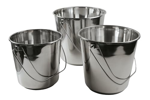 Laser 8906 Stainless Steel Bucket Set 3Pc