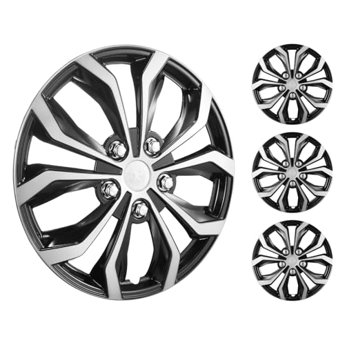 Vevor Coprimozzi Copricerchi, 415 Mm Diametro, Copriruota Antigraffio Con Foro Per Ugello A Scatto E Valvola, Coprimozzo In Abs E Pc Con Elevata Rigid