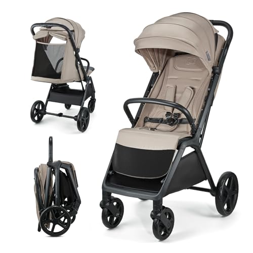 Kinderkraft Loom Passeggino Leggero Fino 27Kg, Chiusura Con Una Mano, Cesto Sotto, Capottina Estensibile Con Tettuccio, Barra Di Sicurezza, Fino A 4 A
