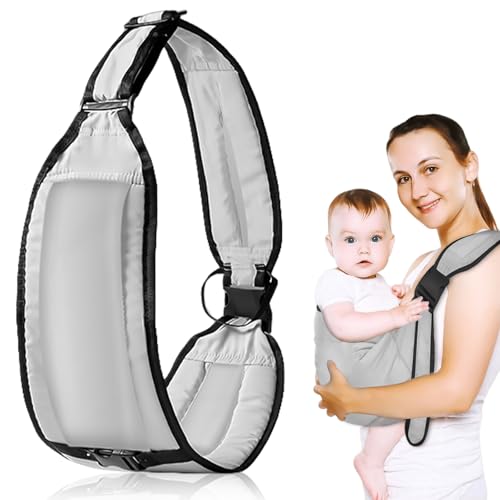 Fascia Per Neonati, Regolabile, Traspirante, Per Neonati, Per Neonati Fino A 18 Kg (Grigio)
